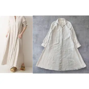 Plage 플라주 Linen Flared 원피스 베이지 A라인