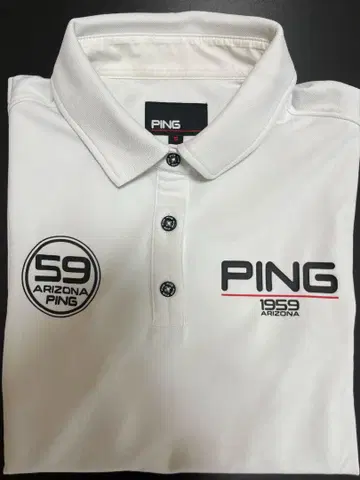 PING 골프웨어 피케 셔츠 화이트