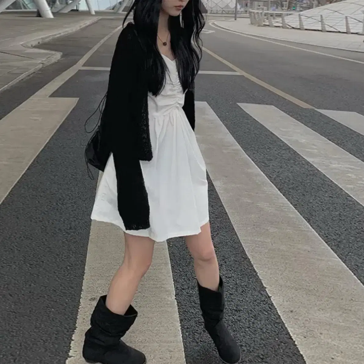 【Anyone more】Leaven Shirring Bustier Nylon One Piece Anyone More Riven Shirring v Bustier Nylon Onepiece White on