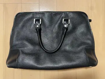 스테파노 마노 가죽 비즈니스 백 주름 가죽 블랙