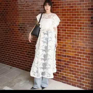 정품 CLANE FLOWER SHEER 레이스 LONG TOPS
