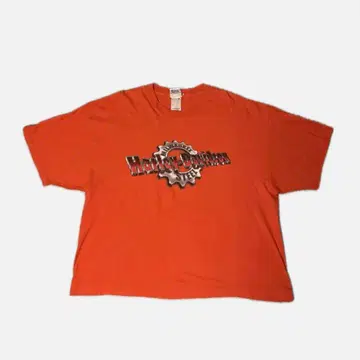 할리데이비슨 오렌지 티셔츠 USA제 박스 실루엣