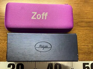 2세트 Zoff Aigan 안경 케이스 보라색 블랙 조프 아이간