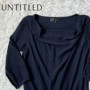 untitled 언타이틀 블라우스 네이비 7부 기장