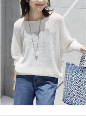 SLOBE IENA 린넨 네이비 돌먼 슬리브 KN