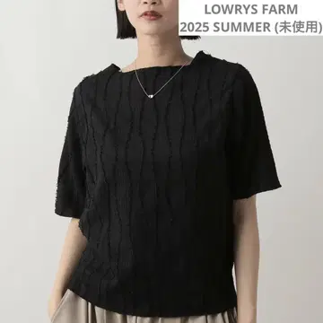 LOWRYS FARM 자카드 프린지 5S 블랙