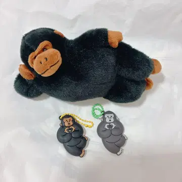 우호우호 고릴라 고리군 엎드려 자는 봉제 인형 키링 3세트