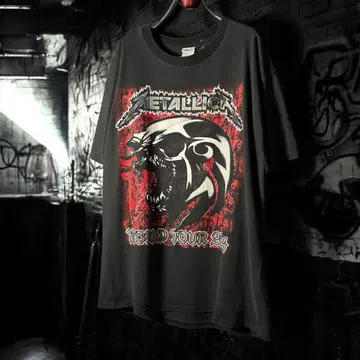 00s DELTA METALLICA 밴딩 티셔츠 백 프린트 블랙