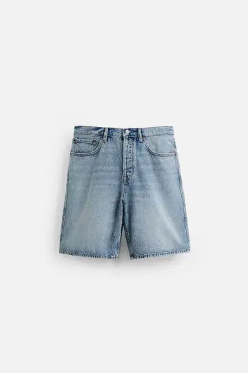 자라 스트레이트 핏 데님 버뮤다 팬츠