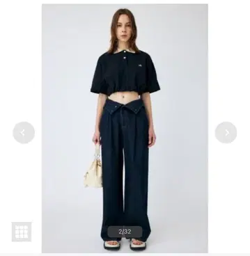 MOUSSY 엘라스틱 헤 크롭드 폴로