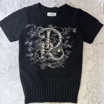 darich DR 비쥬 플라워 니트탑 BLK