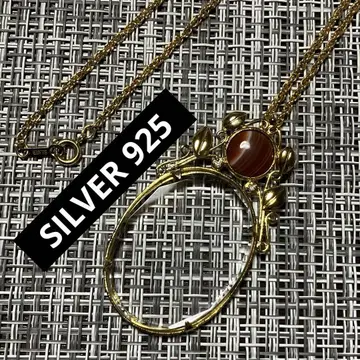 새상품급 SILVER 925 실버 마노 루페 목걸이 롱 체인