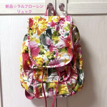 새상품 랄프 로렌 Meadow Backpack SM 핑크 플로럴 꽃무늬