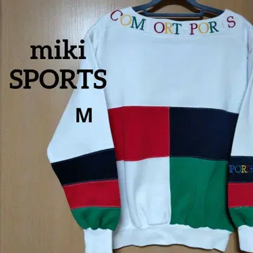 90s 미키하우스 미키스포츠 로고 자수 컬러풀 맨투맨 빅 루즈핏