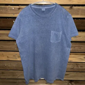 90s usa제 velva sheen 티셔츠 인디고 블루 포켓 티셔츠