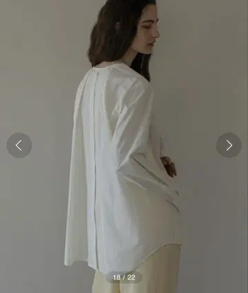 ETRE TOKYO 노카라 백 오픈 셔츠