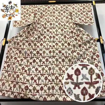 MK-1495 코몬 새 추상 꽃 무늬 억새색 크레이프 원단
