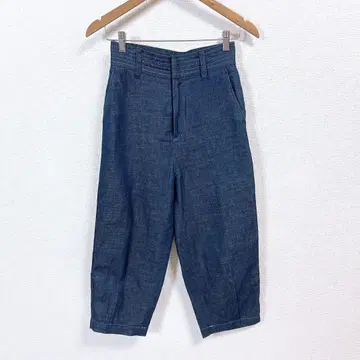 새상품급 MACPHEE 맥피 스티치 코튼 데님 세미 와이드 팬츠