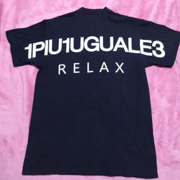 블랙 백 프린트 티셔츠 1PIU1UGUALE3 RELAX