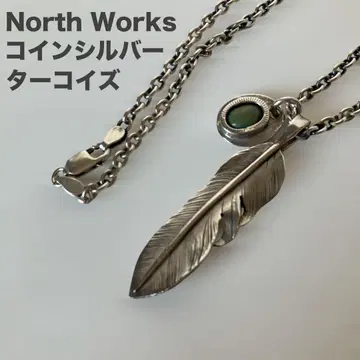 NORTH WORKS 페더 목걸이 실버 터콰이즈 서프
