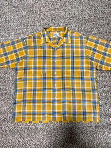 최고의 좋은 배색 빅 사이즈 70s BRENT 체크 셔츠 YE XL
