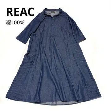 REAC 레어 면 100% 데님 셔츠 원피스 M 상당