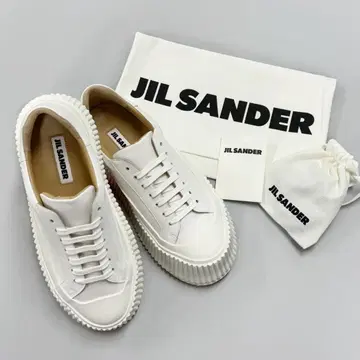 새상품 JIL SANDER 질 샌더 화이트 가죽 스니커즈 42