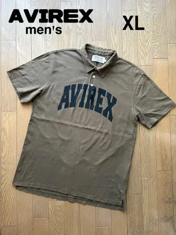 AVIREX 남성 피케 셔츠 / XL 카키 / U.S.M.C. 구제 의류