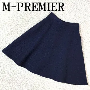 M-PREMIER 엠프리미어 플레어 스커트 네이비 34 B3887