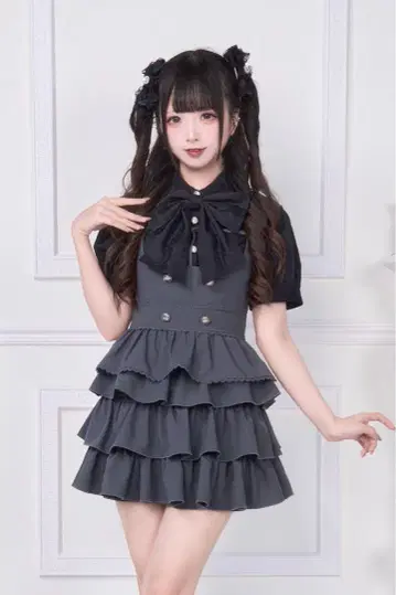 NoGenki 2WAY 살로펫 스커트 그레이 M