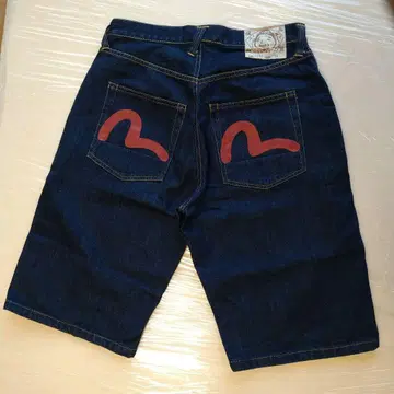 EVISU 빨간색 갈매기 하프 팬츠
