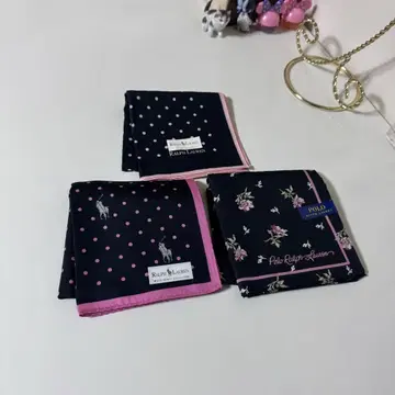 RALPH LAUREN 손수건 도트 블랙 꽃무늬 3pcs