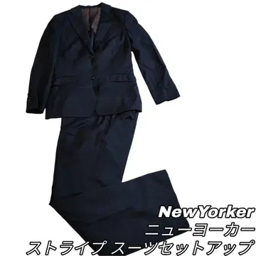 924 NEWYORKER 셋업 수트 네이비 스트라이프 팬츠