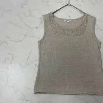 Gabardine K.T 원톤 시스루 니트 린넨 탱크탑 11