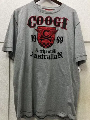 COOGI 그레이 티셔츠 1969년 디자인 와펜 자수