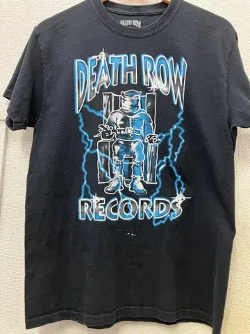 DEATH ROW RECORDS 티셔츠 M size 블랙 & 화이트 파랑