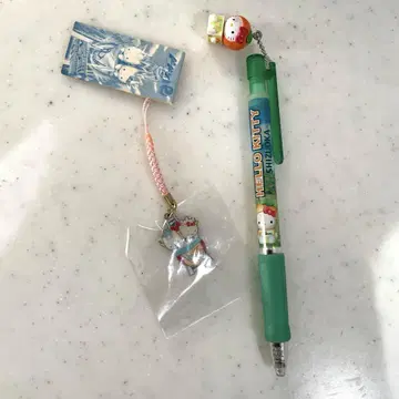 헬로키티 도돈파 스트랩 키링 지역 특산품 볼펜