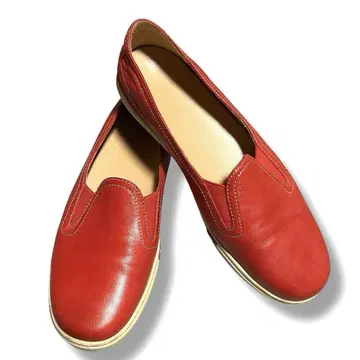 [조기 할인] 빈티지 스위스산 BALLY 발리 플랫슈즈 천연 가죽 빨간색