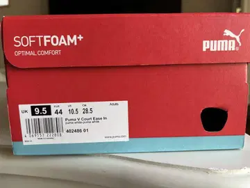 Puma V Court Ease In 화이트 9.5 UK 28.5 새상품