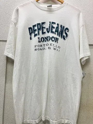 PEPE JEANS 화이트 T셔츠 M/L 싱글 스티치 빈티지