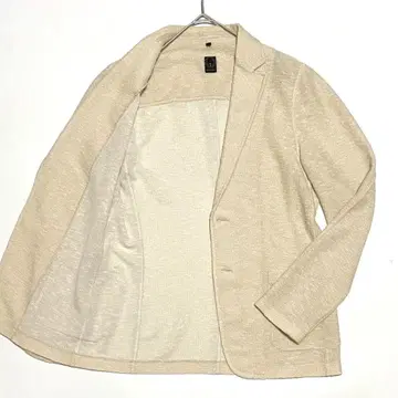 새상품급 T-JACKET 테일러드 자켓 트위드 코튼 화이트 L
