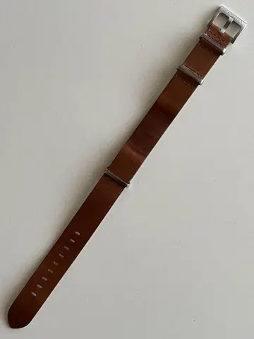 해밀턴 정품 NATO 벨트 브라운 가죽 스트랩 18MM