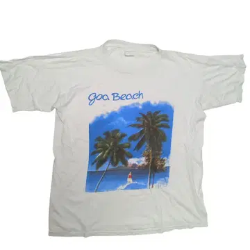 빈티지 Goa Beach 그래픽 티셔츠 반팔 비치