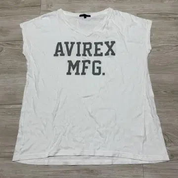 AVIREX 화이트 슬리브리스 티셔츠 F