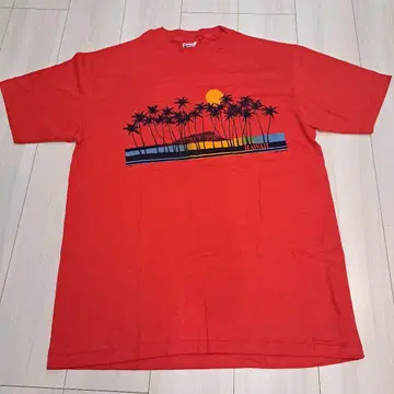 미사용 브랜드 Hanes BEEFY-T 헤인즈 남성 하와이 프린트 티셔츠