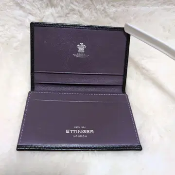 ETTINGER 보라색 가죽 카드 케이스 에팅거 명함 지갑 퍼플