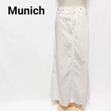 Munich 뮤닉 맥시 기장 데님 스커트 코튼 100% S 화이트