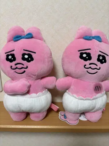 빤쮸토끼 가슴에 폼폼 붙이는 BIG 봉제 인형 2종류 세트