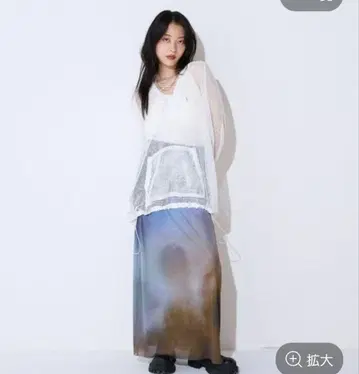 멜란지 메쉬 아노락 후디 JEANASIS