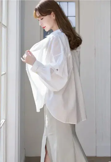 Volume Sleeve Sheer Shirt / Her lip to